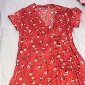 Abercrombie silk red dress